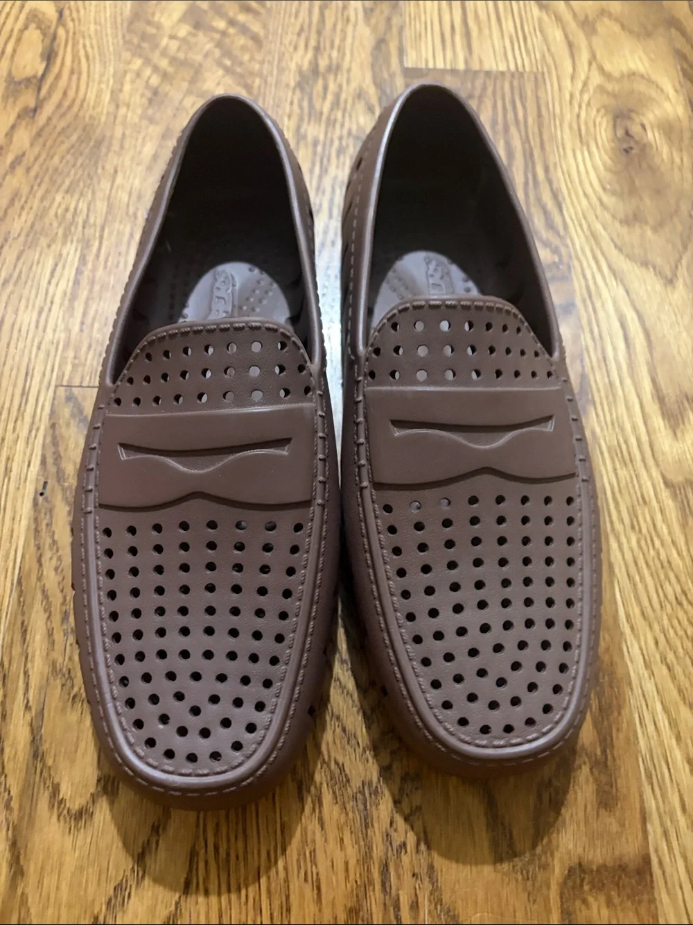 Men's Brown Perforated Slip-On Loafers